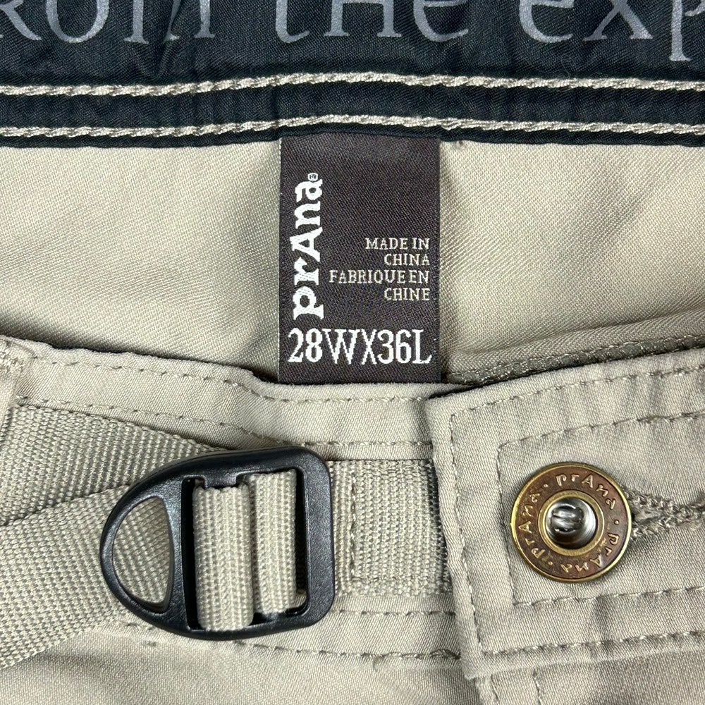 Prana Stretch Zion Hiking Pants Cargo Belted Mens 28x36 Beige M4ST36110 - Picture 11 of 15